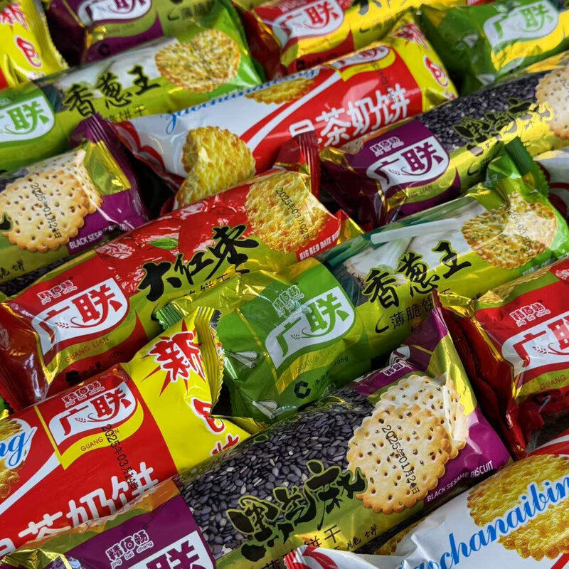 红枣黑芝麻香葱早茶饼干厂家直销整箱老牌子零食