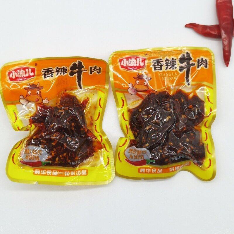 小渝儿麻辣牛肉香辣牛肉宿舍零食小零食正宗牛肉干四川整箱