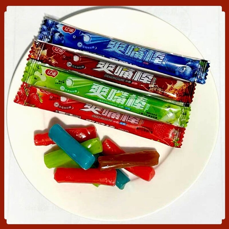亿诺爽嘴棒酸Q软糖多口味拉丝棒粘牙棒水果味休闲怀旧