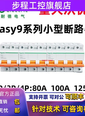 原装施耐德小型断路器2P 3P 4P C型D型80A 100A 125A空气开关10kA