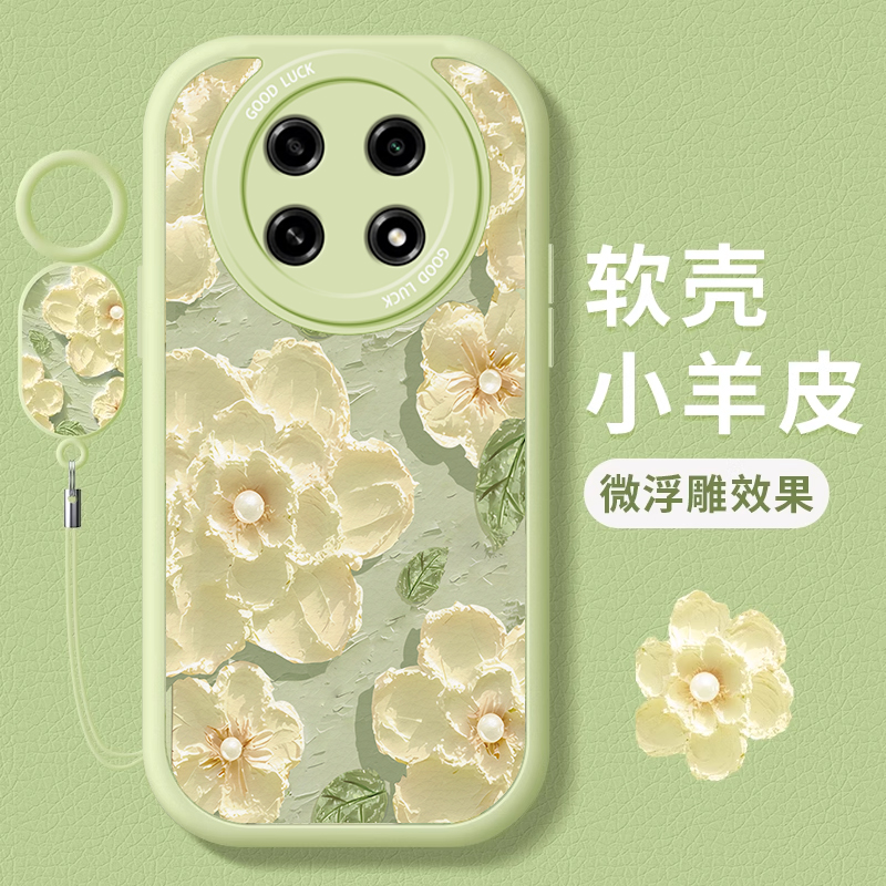 适用OPPOA2手机壳女新款A1油画花朵A96防摔a95简约a93s硅胶a72创意a58x带挂绳a57小清新a55s全包A58保护套