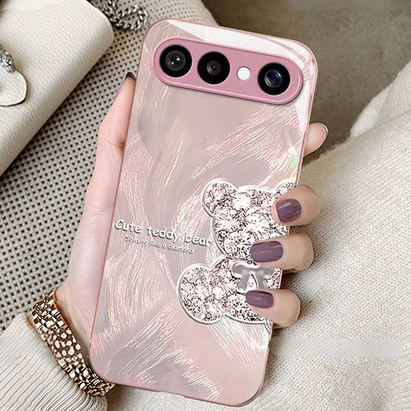 适用VIVOS50可爱小熊玻璃手机壳