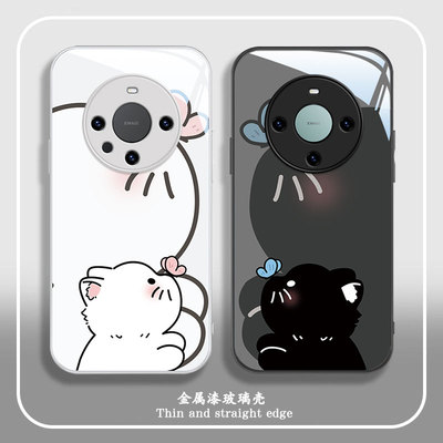 华为mate60/50/40可爱黑猫手机壳