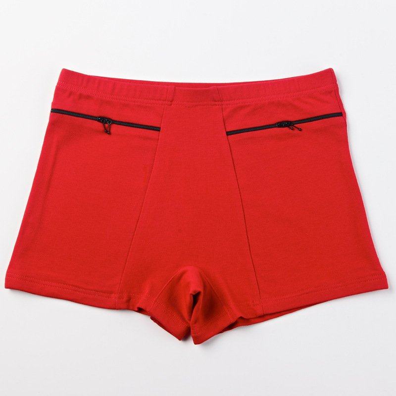 女士内裤纯棉新款防盗女拉链口袋四季平脚短裤中腰红色老人安全裤,女士内衣/男士内衣/家居服,男平角内裤,淘宝优惠券,粉丝福利购,淘宝优惠卷