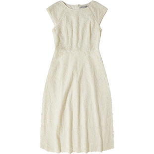 【桑蚕丝内衬】CNC品牌女装新款夏装气质提花肌理无袖连衣裙