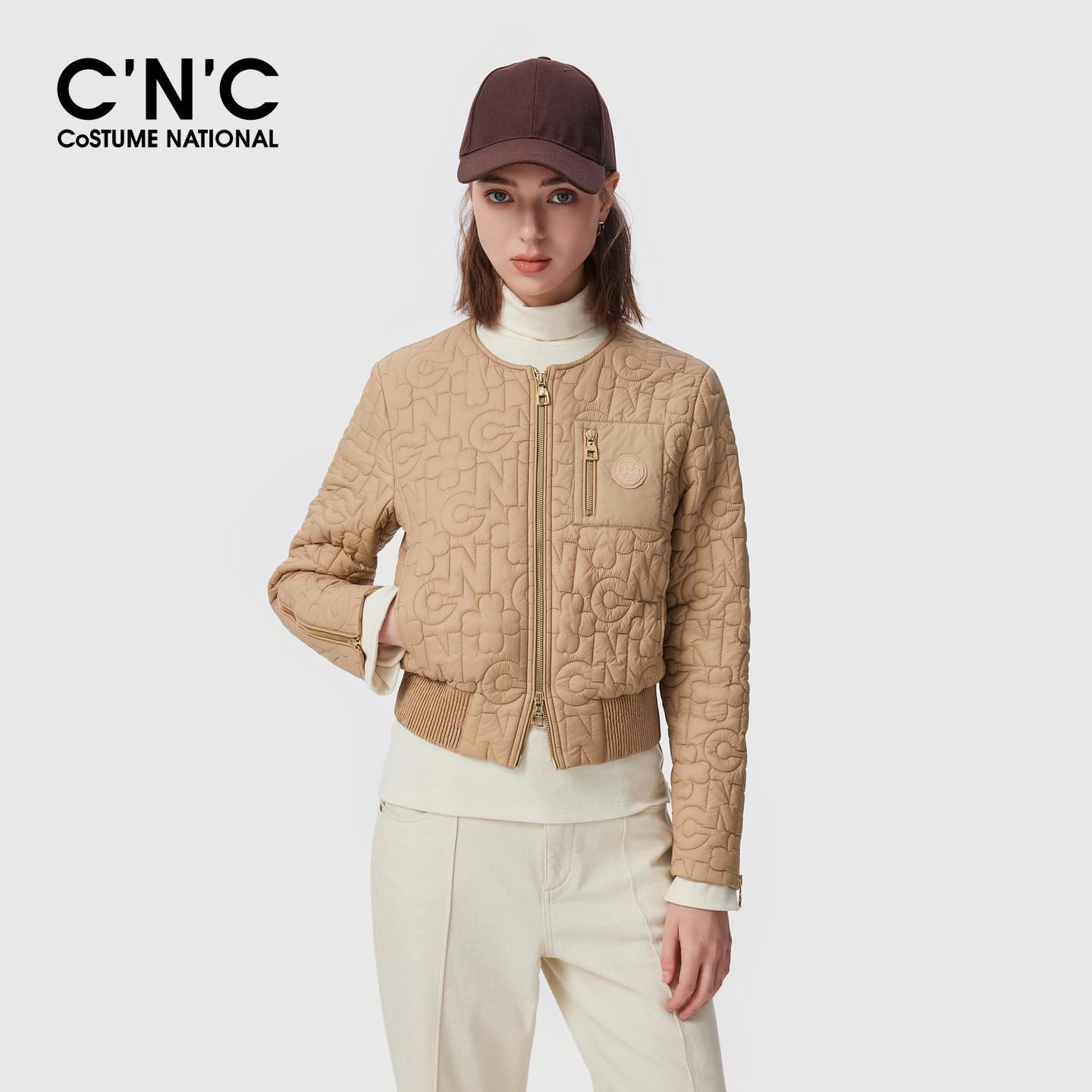 【商场同款】CNC女装2025秋冬新款休闲短款棉衣棉服女#812G4U10DG