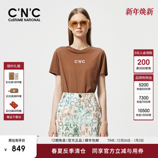 T恤 重工字母植绒短袖 812F2T2067 夏新款 CNC女装