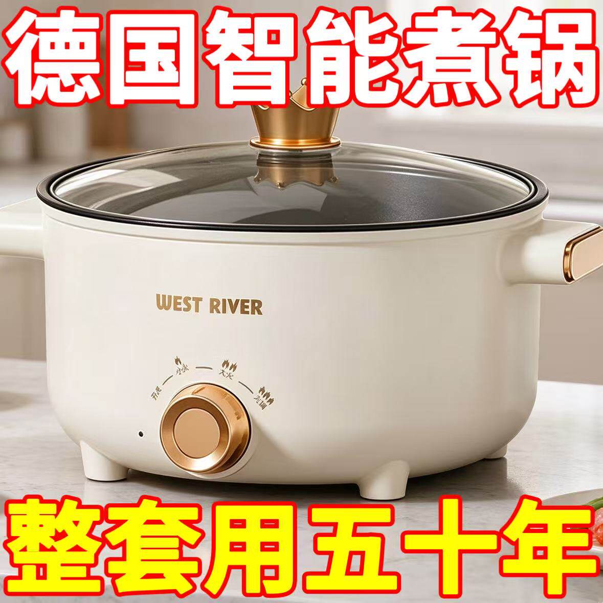 德国全自动炒菜机一体家用电火锅多功能料理锅蒸煎炒涮不粘烹饪锅