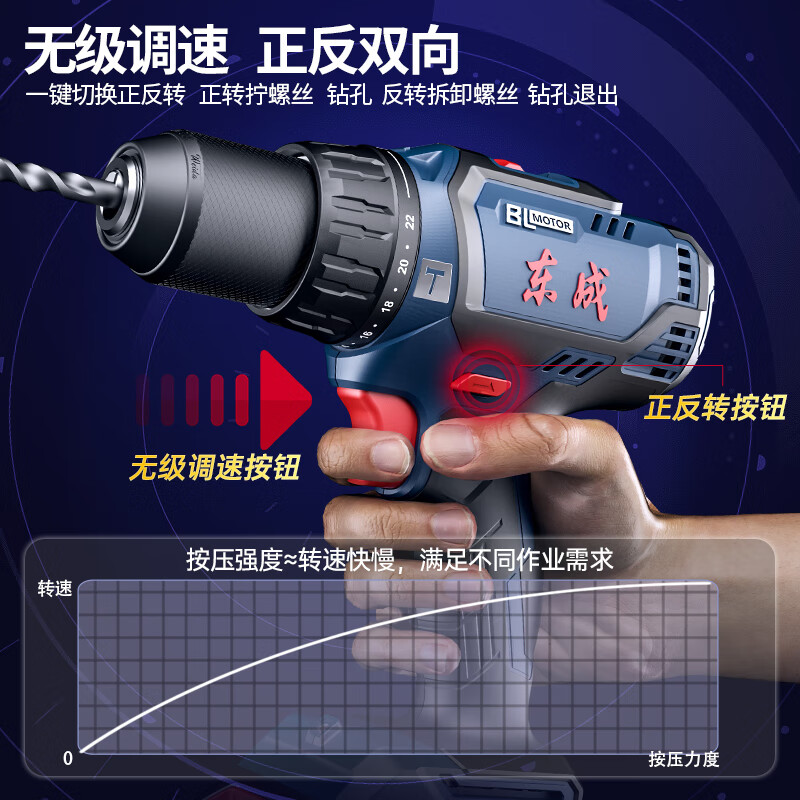 手钻螺丝刀DCJZ05-13无刷锂电冲击钻20V充电式手电钻电动工具东成