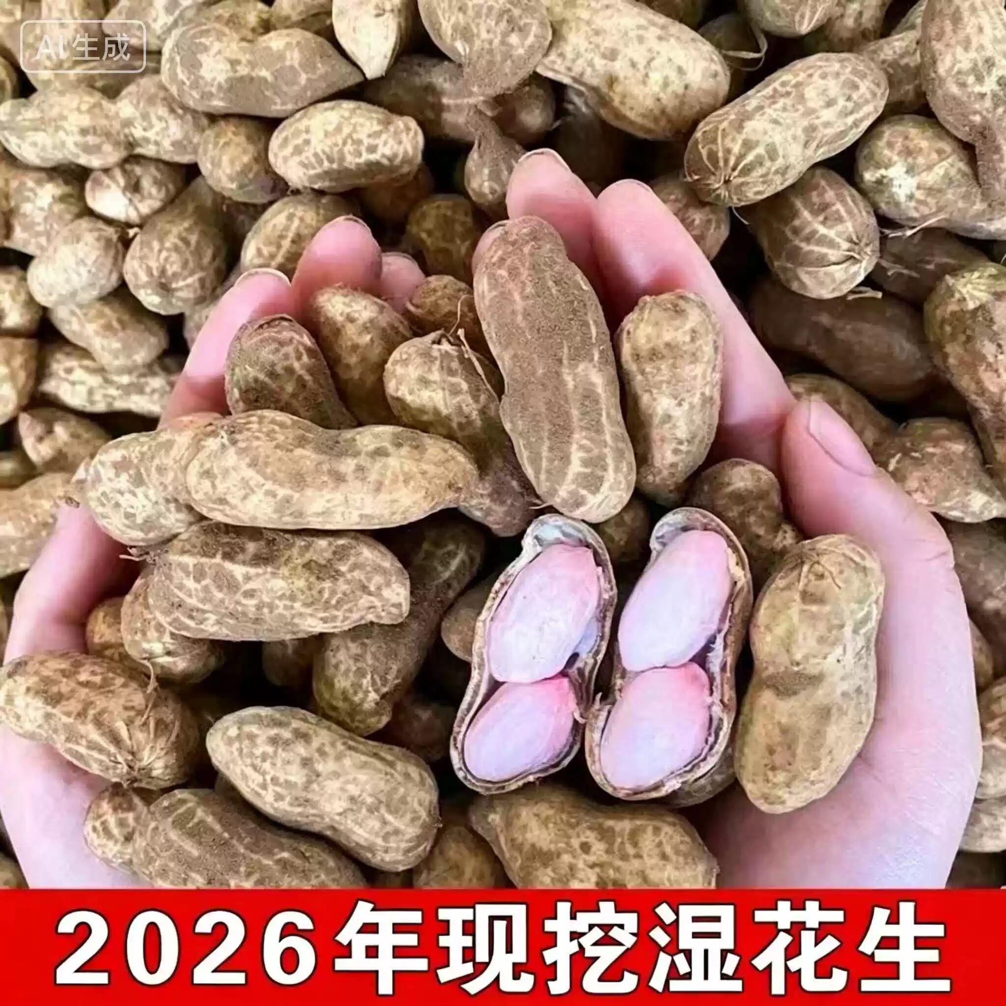 鲜新鲜花生带壳湿花生现挖现发应季生花生水煮花生粉皮鲜花生带泥