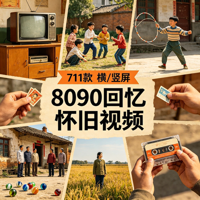 8090后年代回忆怀旧青春学生童年时代农村记忆抖音高清短视频素材