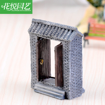 青砖瓦面大门（开门)DIY装饰摆件