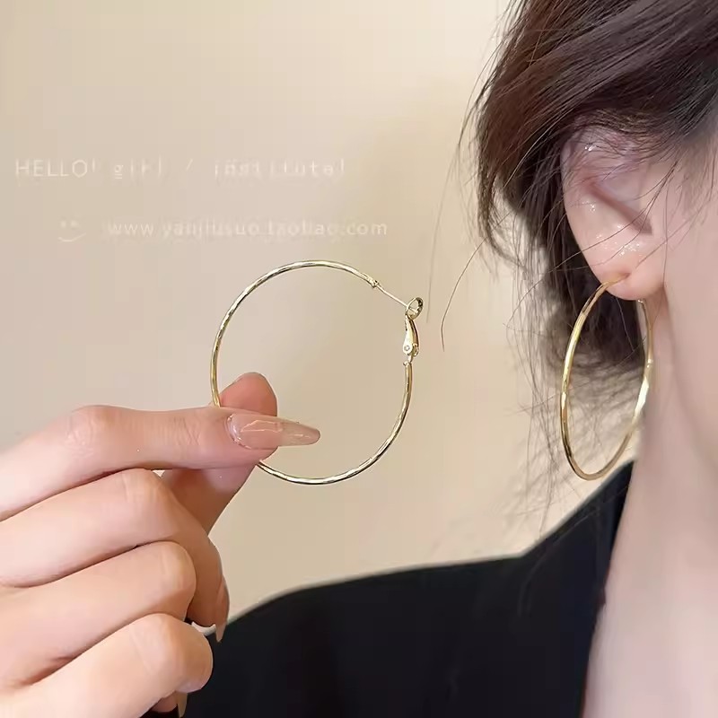 925银针欧美夸张简约耳圈女轻奢
