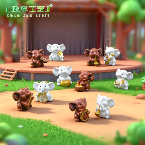 萨克斯乐器小象公仔萌粒diy摆件