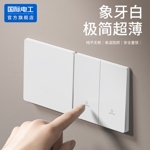 国际电工86型双开双控开关插座