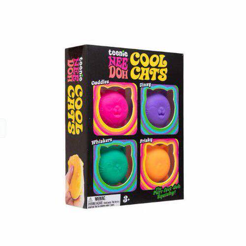 跨境现货NeeDoh Teenie Cool Cats - 软萌猫咪迷你指尖玩具套组