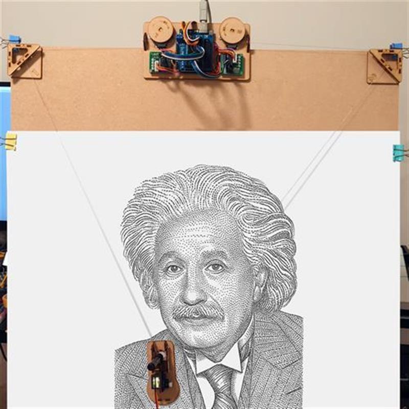 Drawbot步进电机拉线舵机彩色绘图仪自动墙画机器人创客项目套件