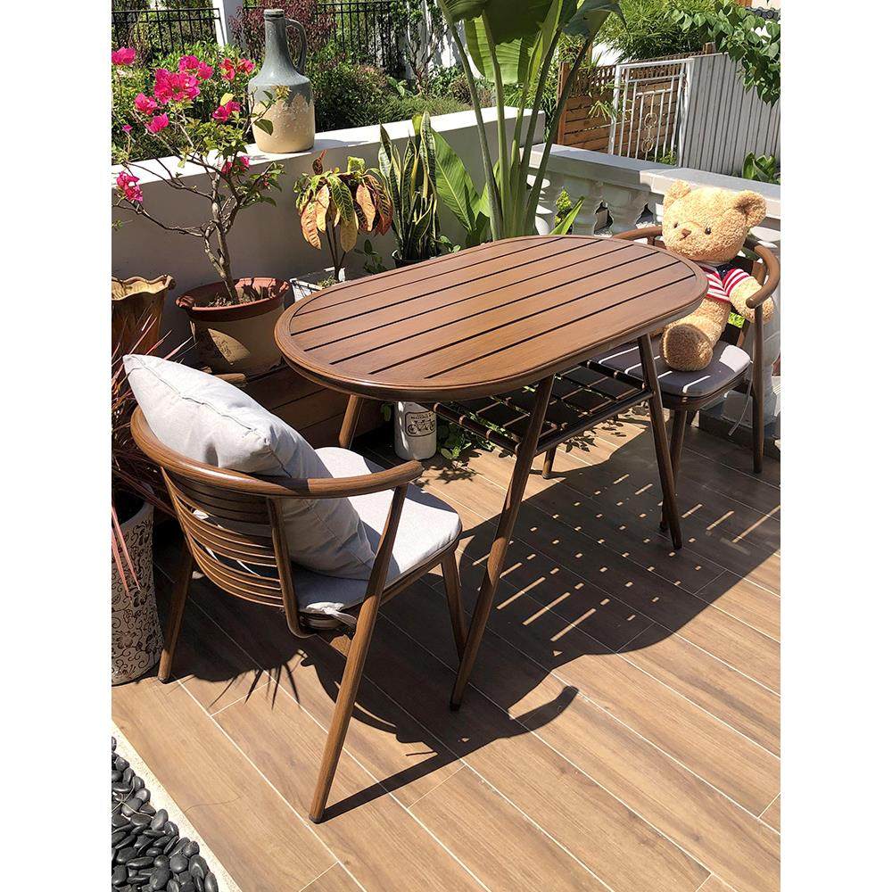 莫家户外简易阳台桌椅三件套庭院室内休闲小茶几组合椅铝合金桌椅