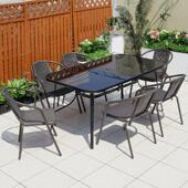 院子户外桌椅庭院带伞外摆室外休闲 组合露天阳台椅子桌子防水防