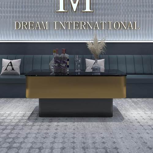 KTV酒吧茶几不锈钢钢化玻璃岩板清吧台大厅包厢卡座高档桌子现货