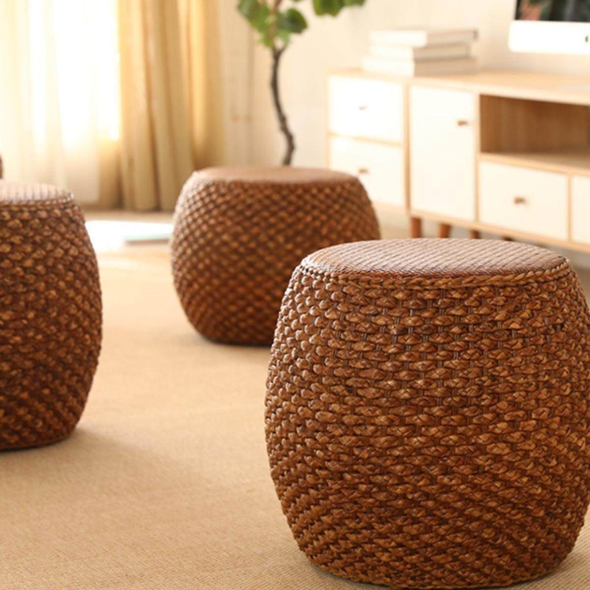 藤中式实木草编化妆矮鼓凳家用客厅茶几换鞋坐墩古筝琴板高圆凳子,住宅家具,矮凳,淘宝优惠券,粉丝福利购,淘宝优惠卷