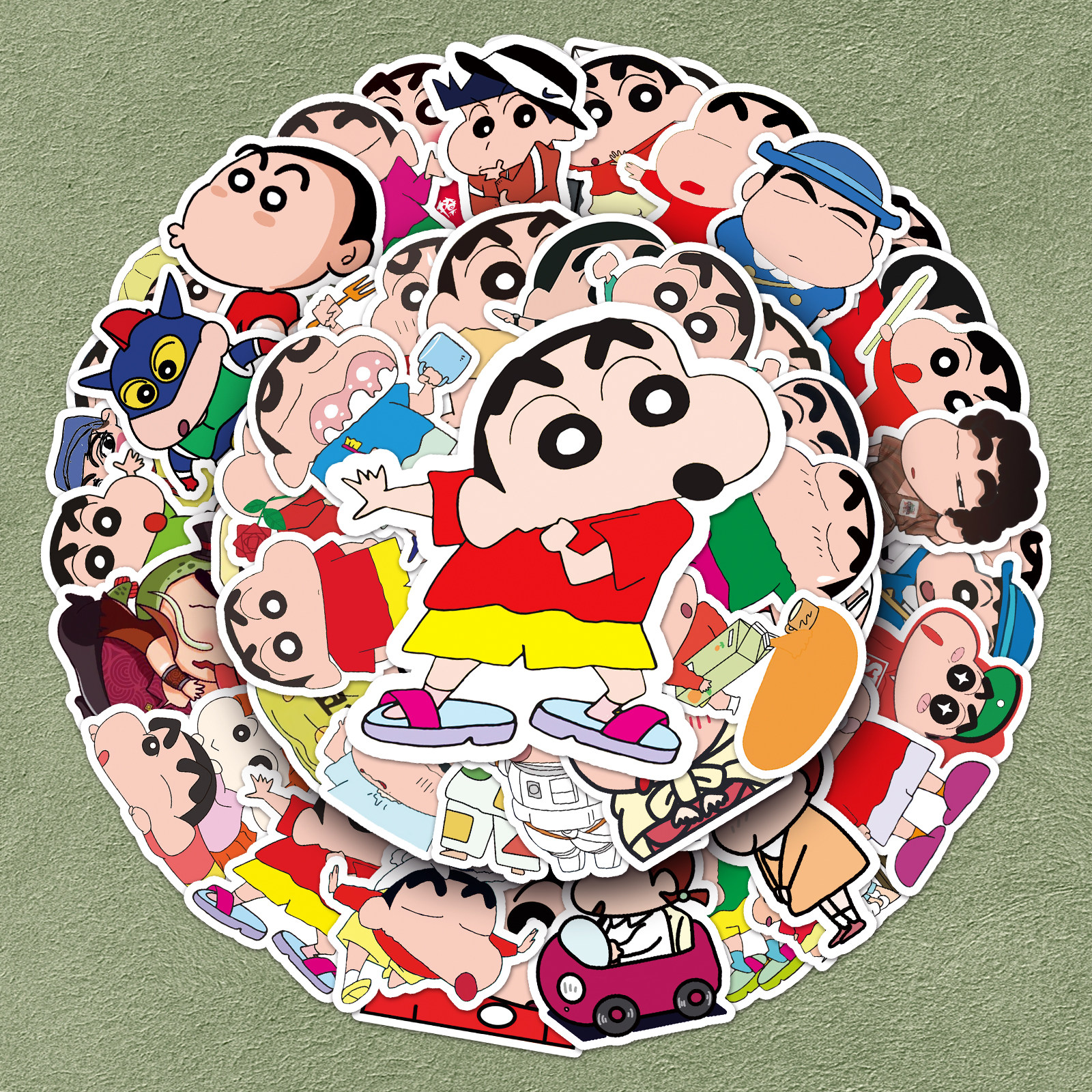 102张蜡笔小新贴纸自行车笔记旅行箱汽车滑板儿童奖励装饰卡通可爱