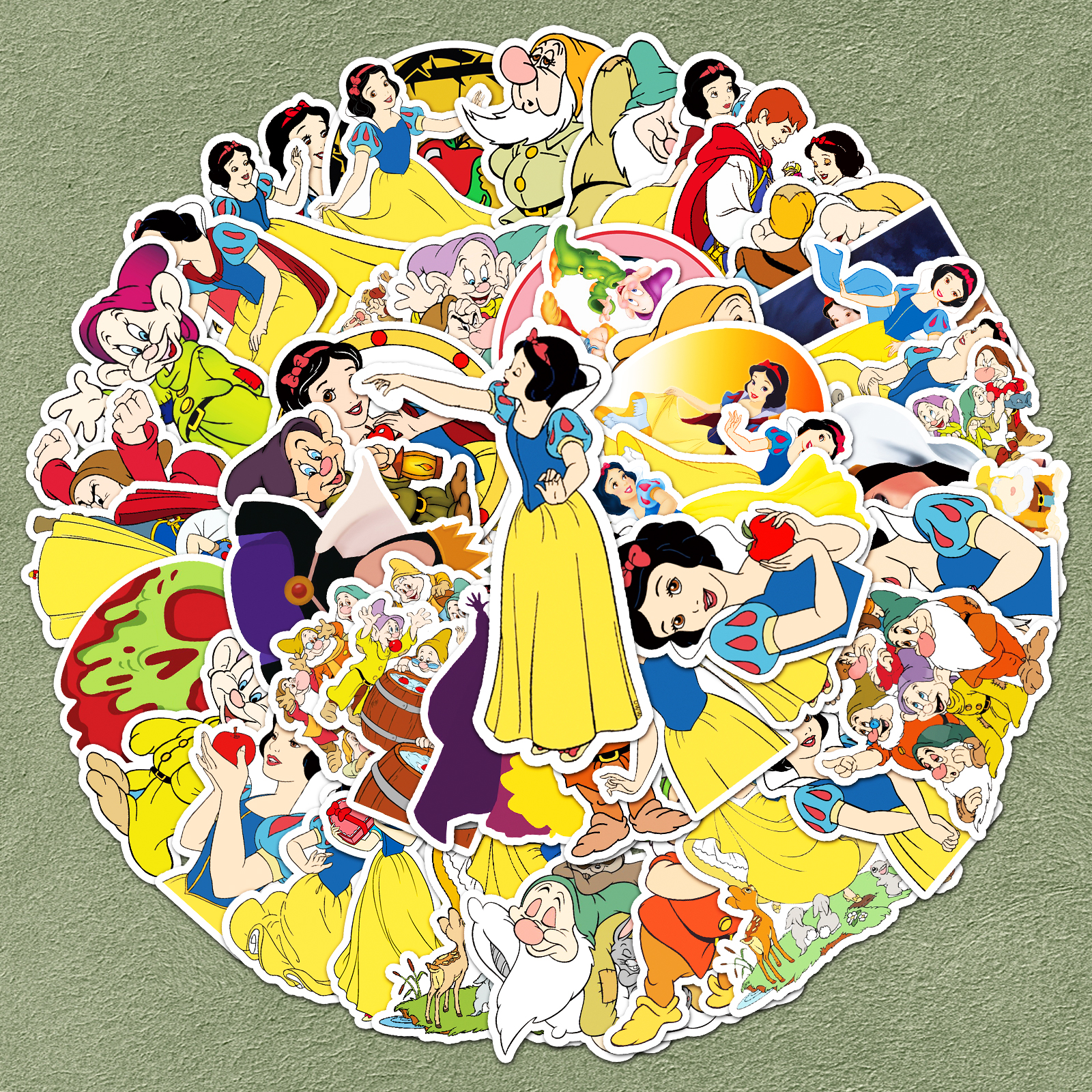 100张公主贴纸滑板手机壳吉他玻璃手提包自行车相框装饰欧美动画公主童话美丽可爱卡通防水个性创意涂鸦贴画