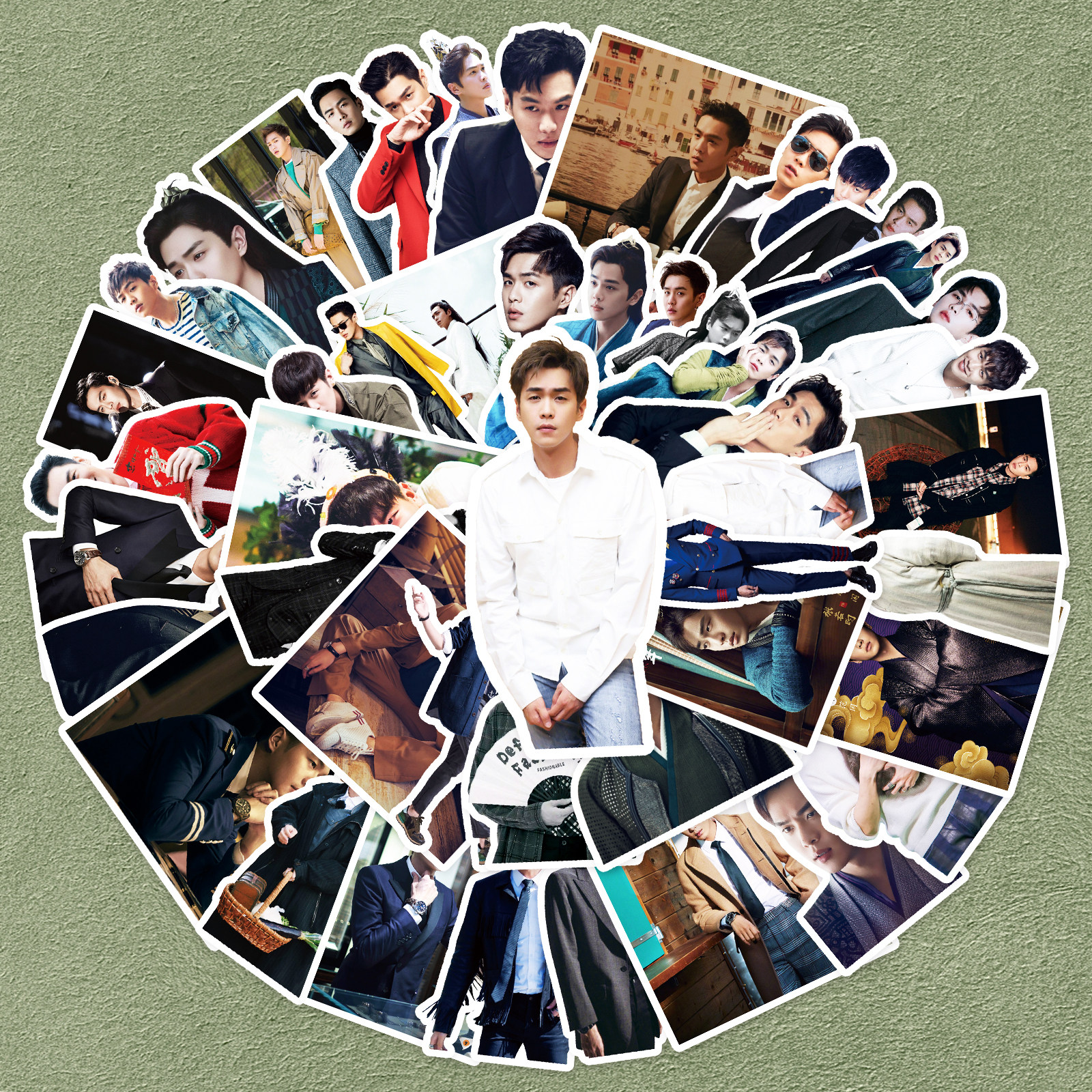 100张张若昀贴纸笔记本电脑手机自行车旅行箱吉他玻璃滑板装饰男明