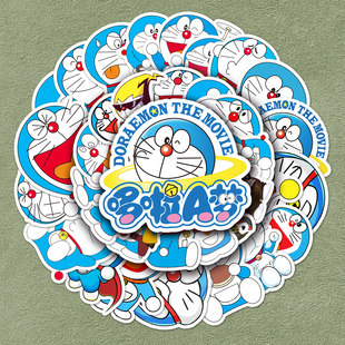 104张哆啦A梦贴纸自行车笔记本手机壳平板冰箱旅行箱吉他装 创意防水DIY贴画 饰卡通可爱大熊人物涂鸦日漫个性