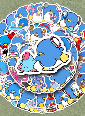 100张山姆企鹅卡通贴纸tuxedosam创意涂鸦防水装饰手机笔记本电脑行李箱奶茶杯手账素材电动车滑板车冰箱贴纸