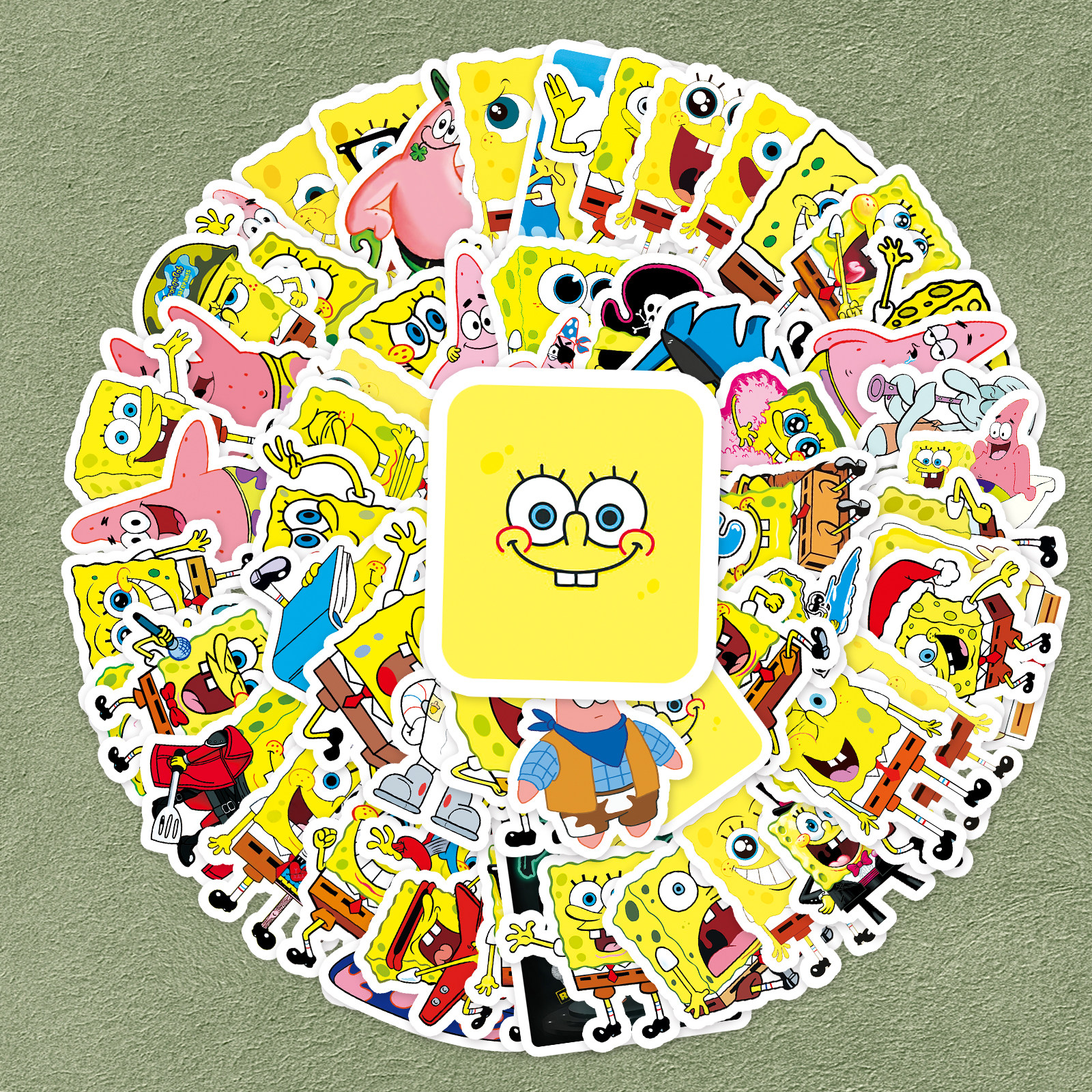 120张海绵宝宝贴纸手账手机公开吉他自行车电脑汽车旅行箱装饰卡通