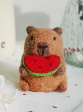 可爱卡皮巴拉戳戳乐diy材料包羊毛毡手工制作搓搓乐水豚书包挂件