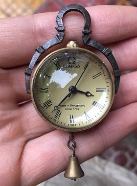 新款复古青铜色水晶球形吊坠项链表半自动机械表怀表 古玩钟表