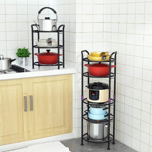放锅架子厨房置物架锅具收纳层架锅架多层落地台面家用多功能厨具