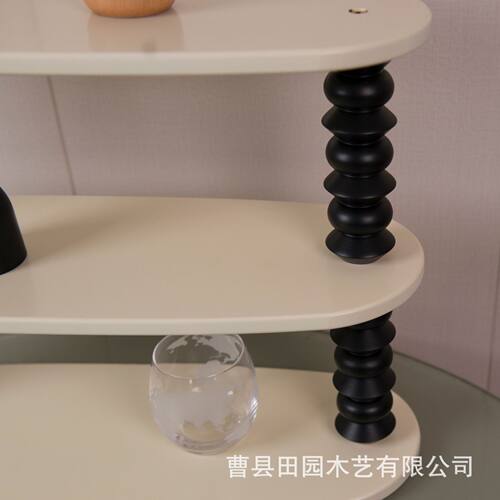 新款桌面复古多功能置物架ins风 台面整理实木杯子香水收纳架