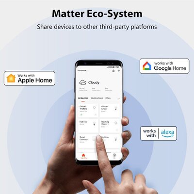 Matter智能美式WIFI开关单火零火通用墙壁开关120型Homekit Alexa
