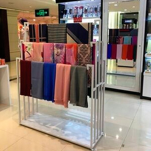 服装 店围巾架子落地丝巾展示架床单多层货架布料架加厚铁艺挂裤 架