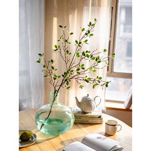 掬涵仿真榕树叶假绿植树枝植物插花吊钟树叶花枝北欧落地装饰摆件