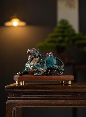 中式招财镇宅飞天貔貅摆件一对家居客厅办公室旺财皮丘聚财装饰品