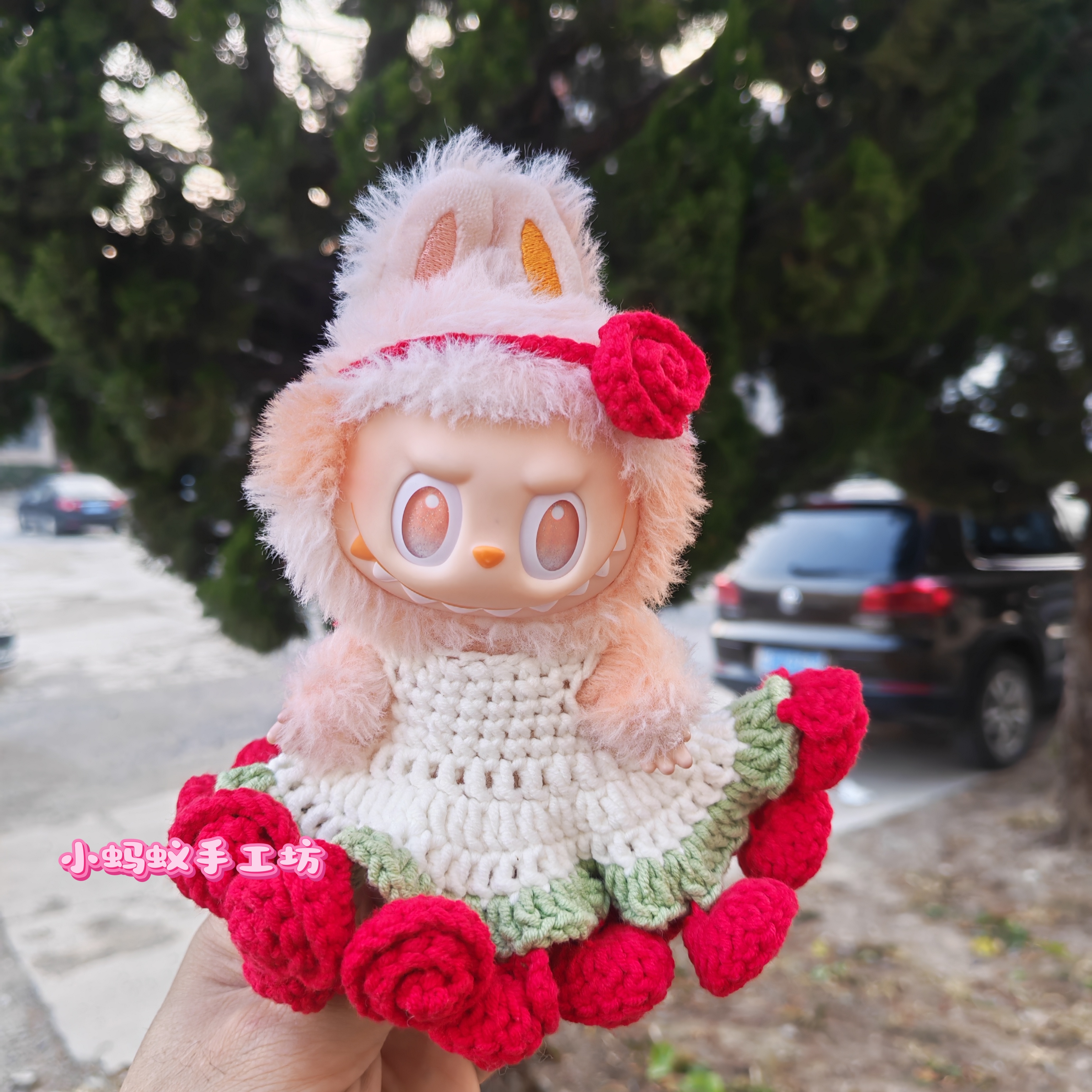 拉布布娃衣一代二代三代玫瑰裙套装17cm搪胶娃衣（不含娃）