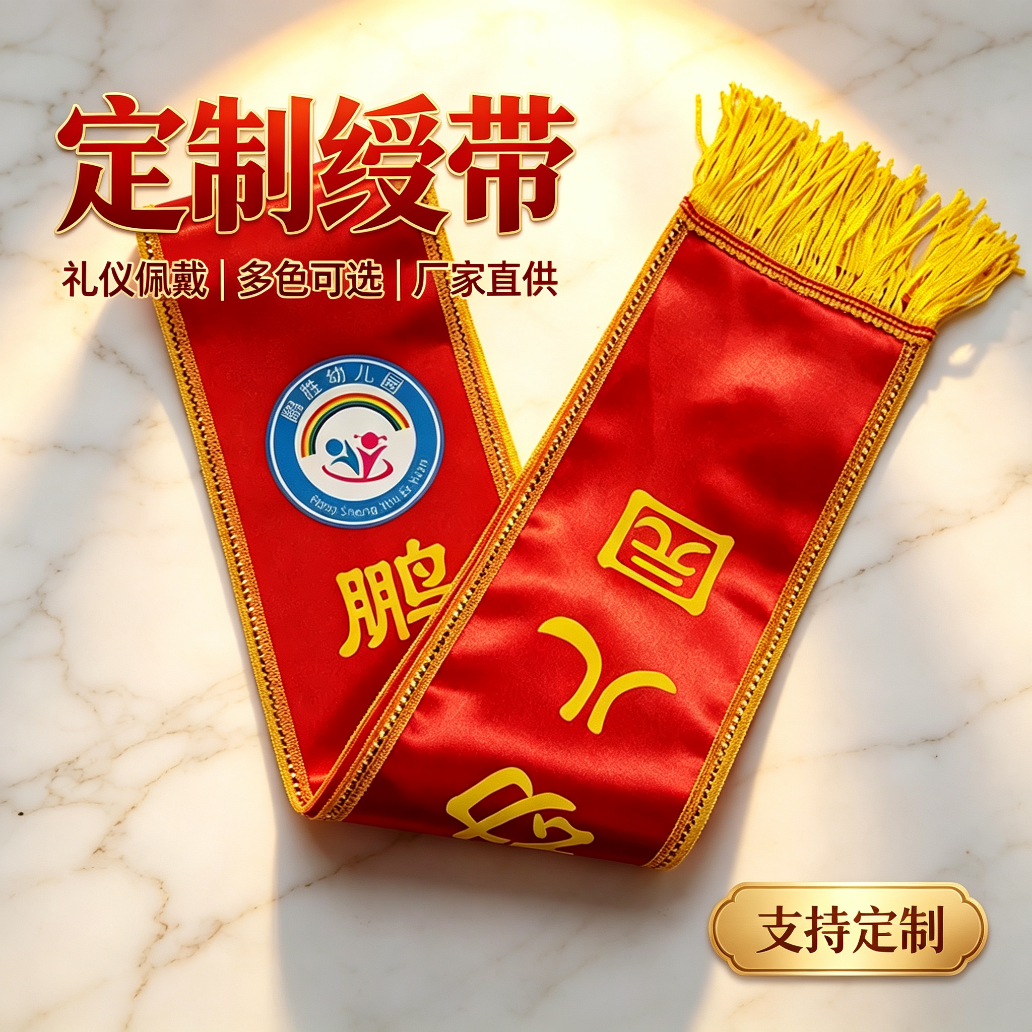 绶带定制礼仪带儿童表彰会开业迎宾礼仪小姐退伍斜挎绶带可印字图片