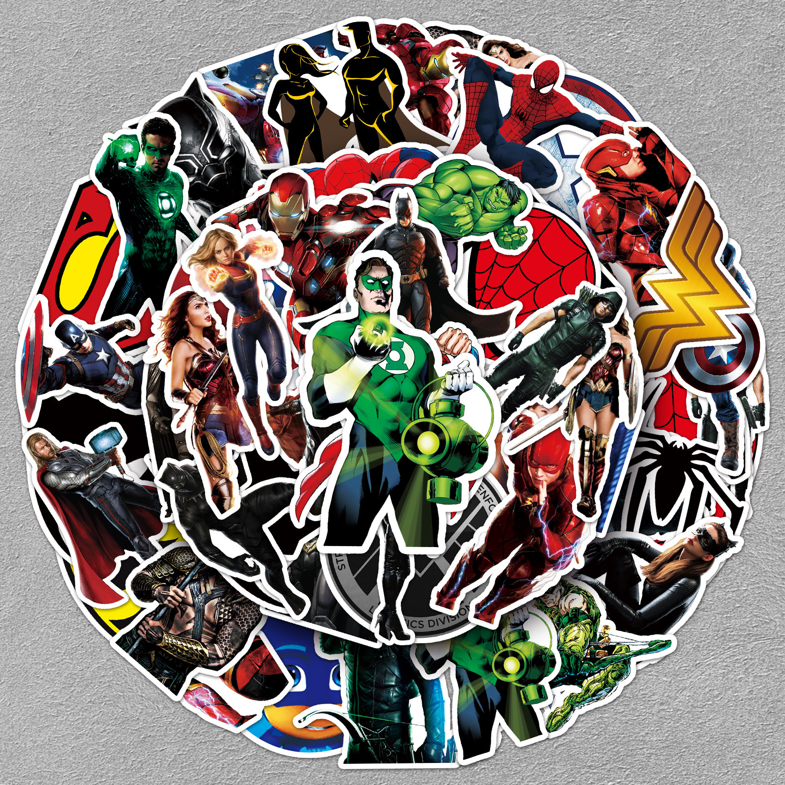 100张漫威DC钢铁侠卡通贴纸潮流酷玩涂鸦装饰平板笔记本电脑贴纸