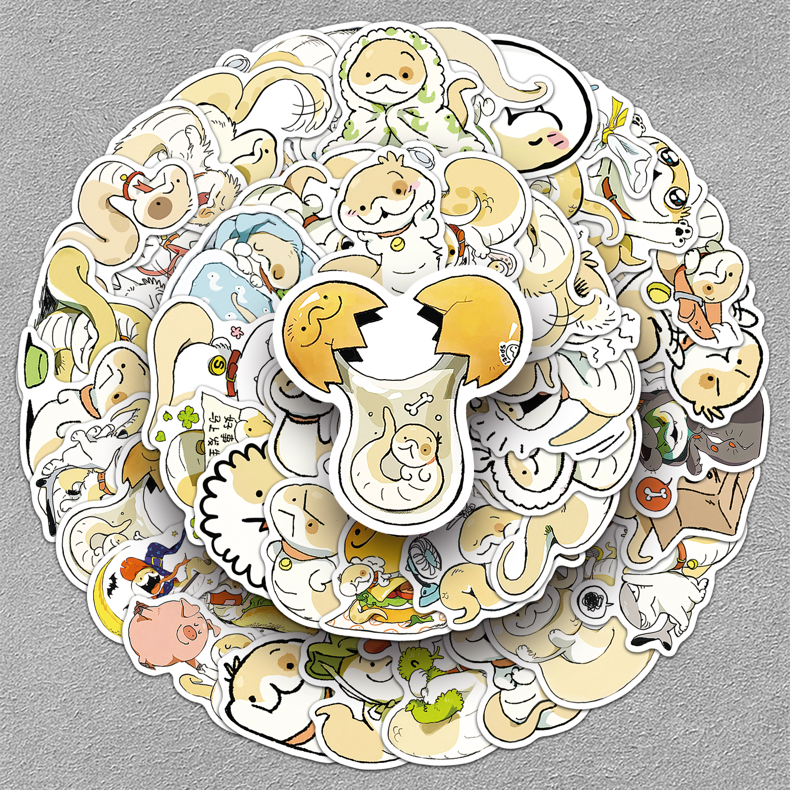 100张小狗蛇点点贴纸卡通猪鼻蛇涂鸦电脑水杯汽车diy可爱表情贴纸