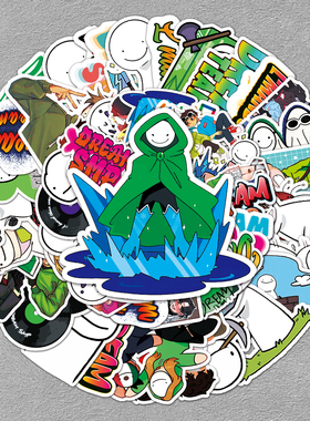 100张游戏我的世界Dream SMP卡通贴纸手机笔记本行李箱滑板车贴纸