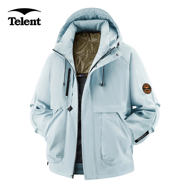 Telent天伦天冬季石墨烯棉衣男女加厚保暖连帽外套百搭保暖棉服