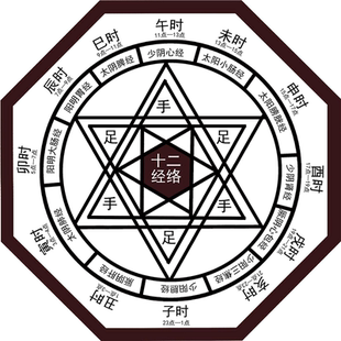 十二经络八卦图十二时辰经络对应图周易易经八卦中医养生挂图墙贴