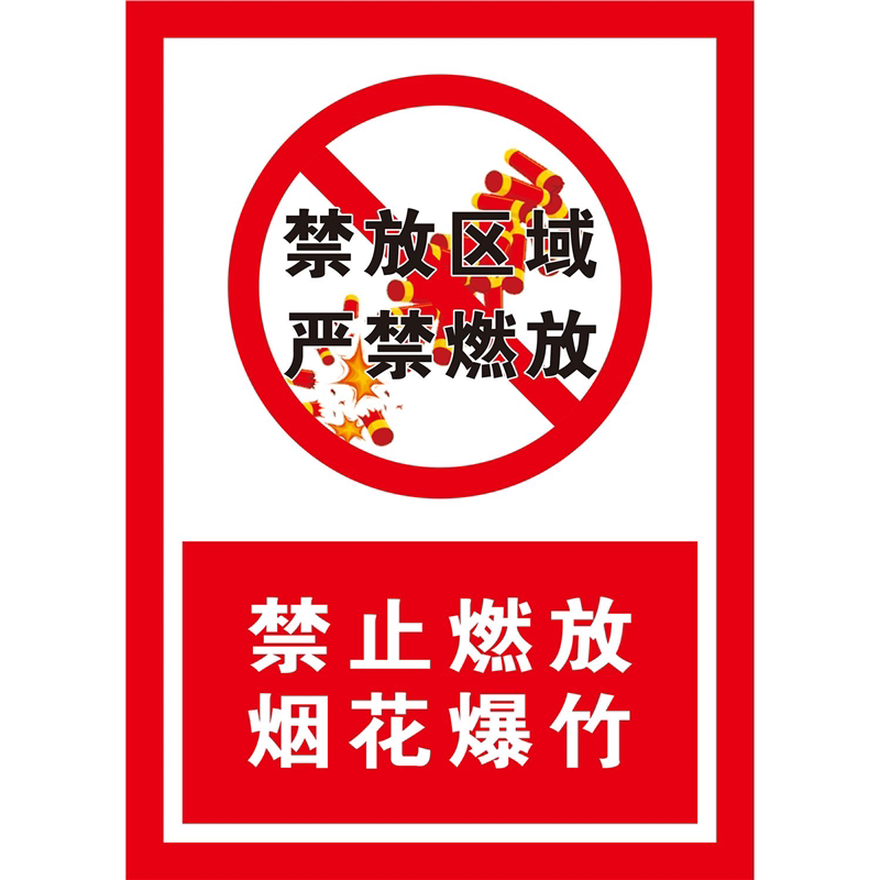 禁放区域严禁燃放禁止燃放烟花爆竹海报展板禁止燃放烟花爆竹墙贴