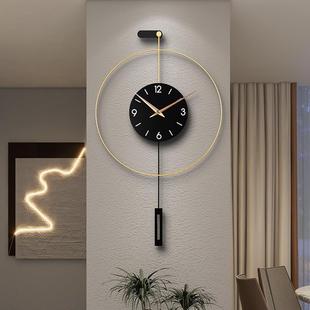 饰石英钟现代简约网红时尚 时钟挂钟客厅极简风挂墙装 创意家用钟表