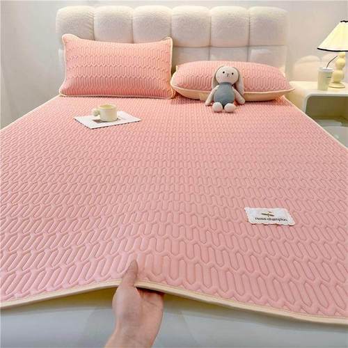 丽人凯（断尺寸清理库存）纯色贴布刺绣冰丝凉感乳胶凉席三件套