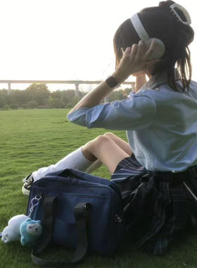 日系正统基础款JK制服包学院风单肩手提通勤布包校供